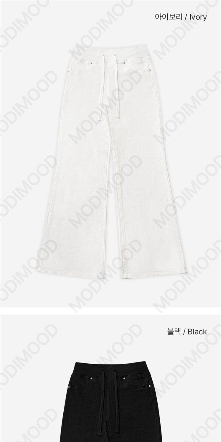 달콤함 소녀 한 스타일 일상 다용도 펌프 로프 부츠컷 캐주얼 바지 상세 이미지 1