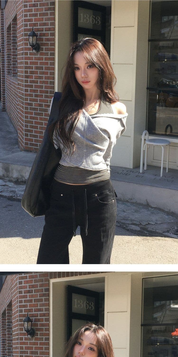 달콤함 소녀 한 스타일 일상 다용도 펌프 로프 부츠컷 캐주얼 바지 상세 이미지 20