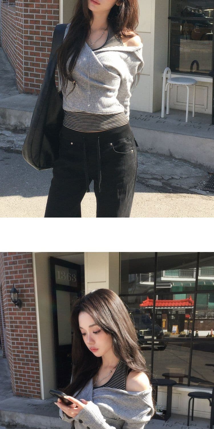 달콤함 소녀 한 스타일 일상 다용도 펌프 로프 부츠컷 캐주얼 바지 상세 이미지 21