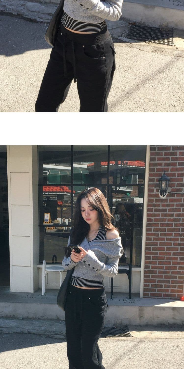 달콤함 소녀 한 스타일 일상 다용도 펌프 로프 부츠컷 캐주얼 바지 상세 이미지 22