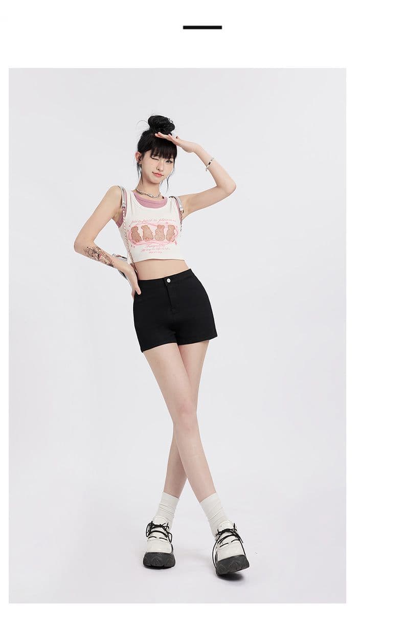 봄 여름 새로운 캐주얼 한국 스타일 하이웨이스트 데님 반바지 여성 슬림해 보이는 디스플레이 높음 한 마디 스트레이트 데님 반바지 트렌디 상세 이미지 4