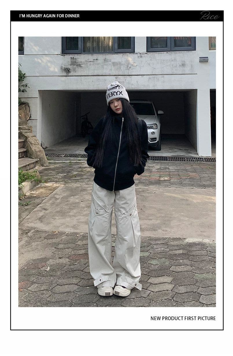 아메리칸 높음 거리 캐주얼 파괴 칼 절단 모통이 칼 디자인 센스 청바지 작은 대중 vibe 스트레이트 도루 센스 롱 바지 상세 이미지 1