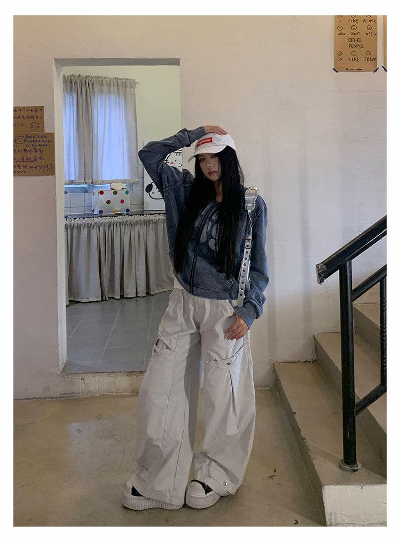 아메리칸 높음 거리 캐주얼 파괴 칼 절단 모통이 칼 디자인 센스 청바지 작은 대중 vibe 스트레이트 도루 센스 롱 바지 상세 이미지 14