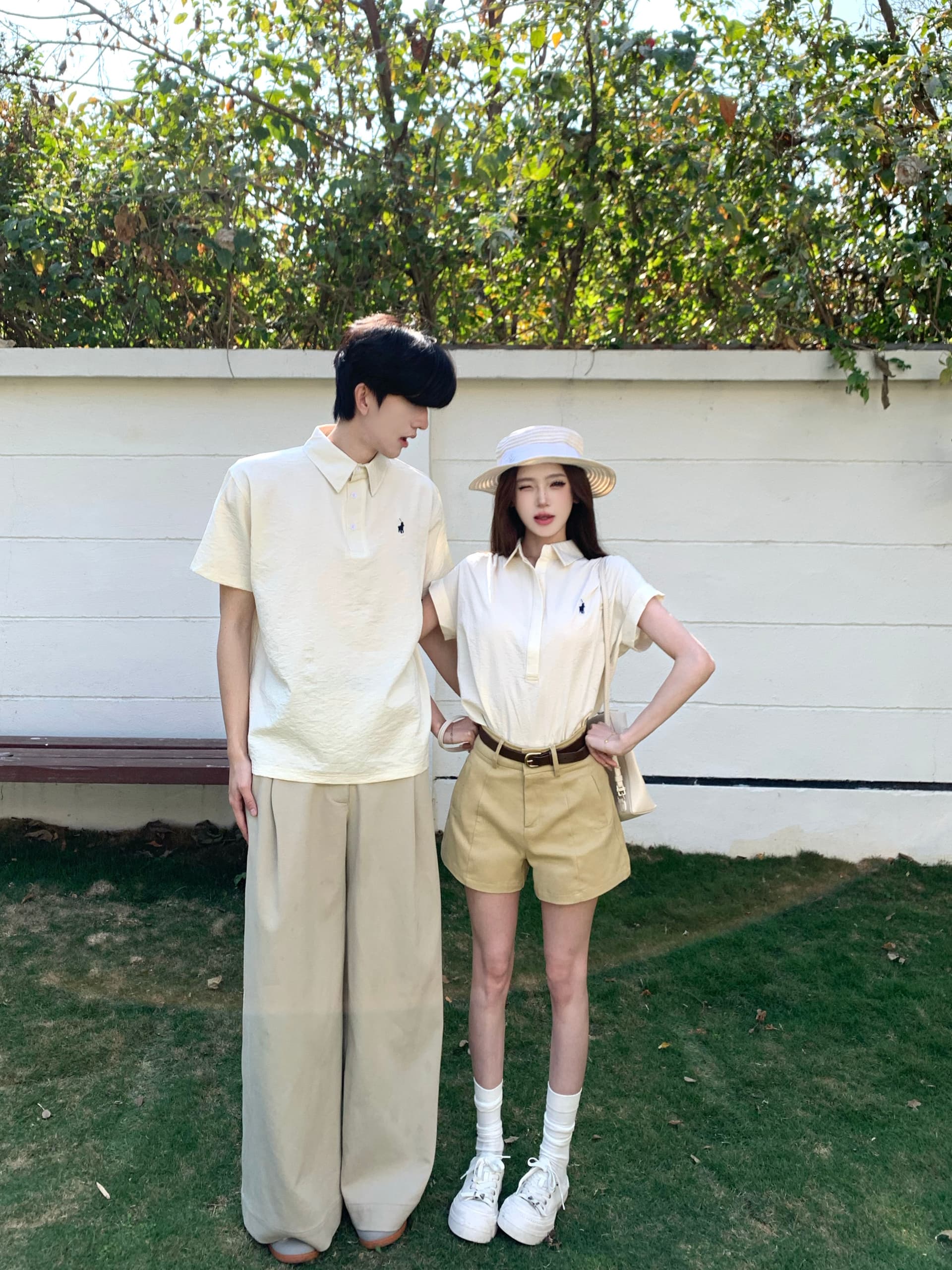 실사 커플룩 여름 드레스 2026 새로운 반팔 티셔츠 반바지 여성 투피스 세트 상세 이미지 4