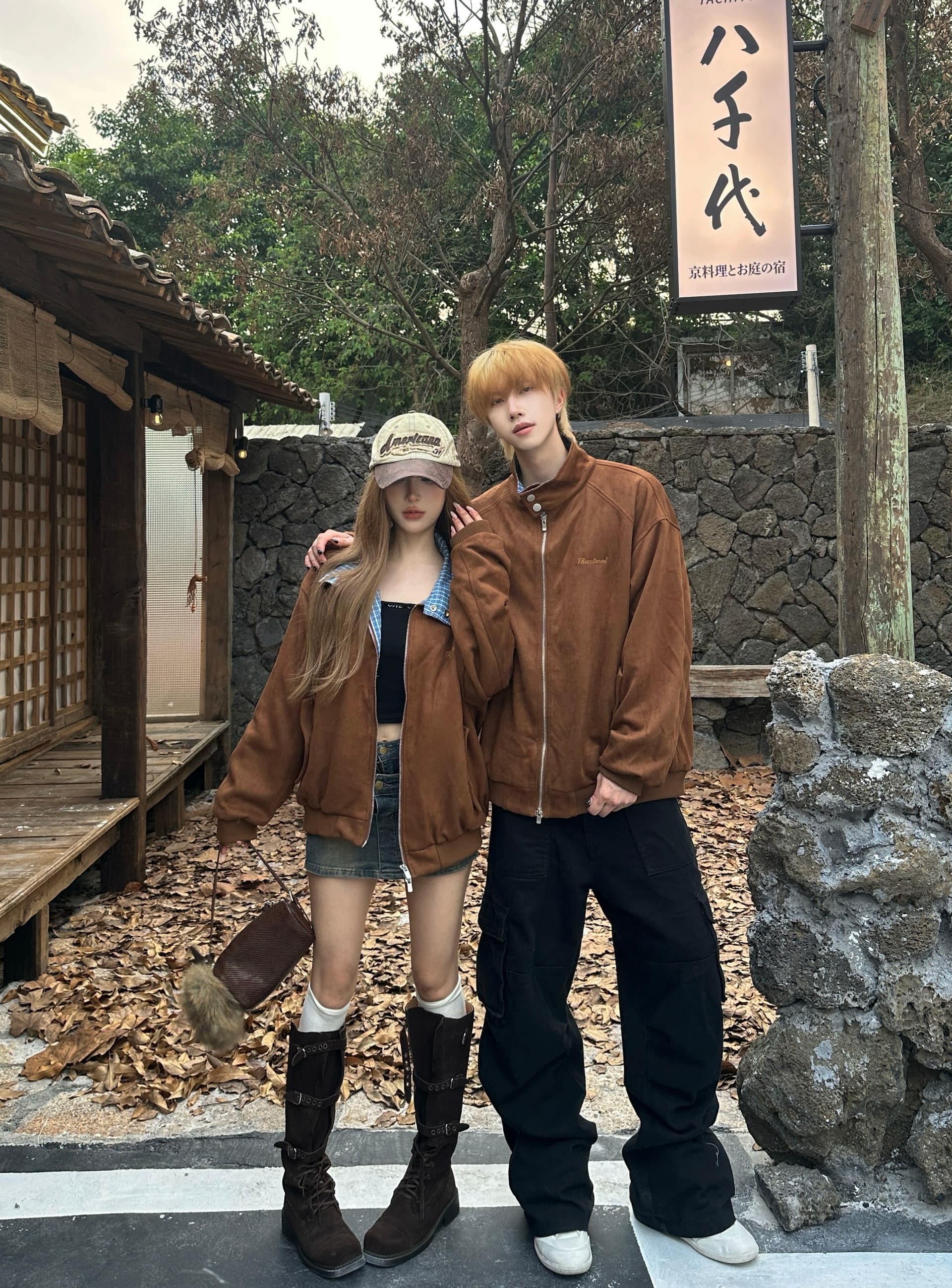 커플룩 가을 겨울 체크무늬 패치워크 스웨이드 원단 여성 코트 2026 가을 야구 유니폼 캐주얼 재킷 있음 선적 상세 이미지 2