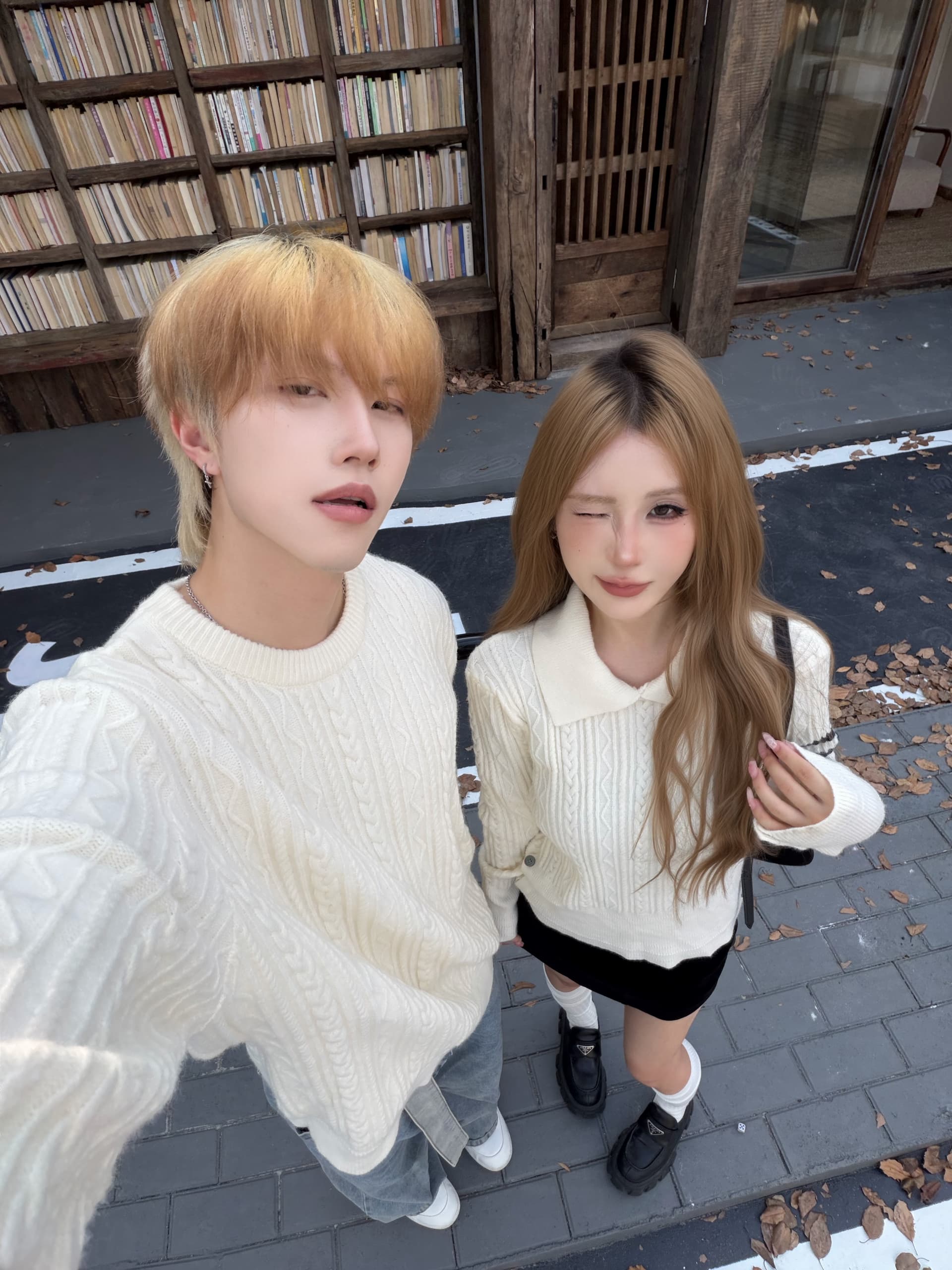 실사 커플룩 가을 겨울 의류 두꺼운 스웨터 풀오버 여성 니트 스웨터 남자 있음 선적 상세 이미지 2