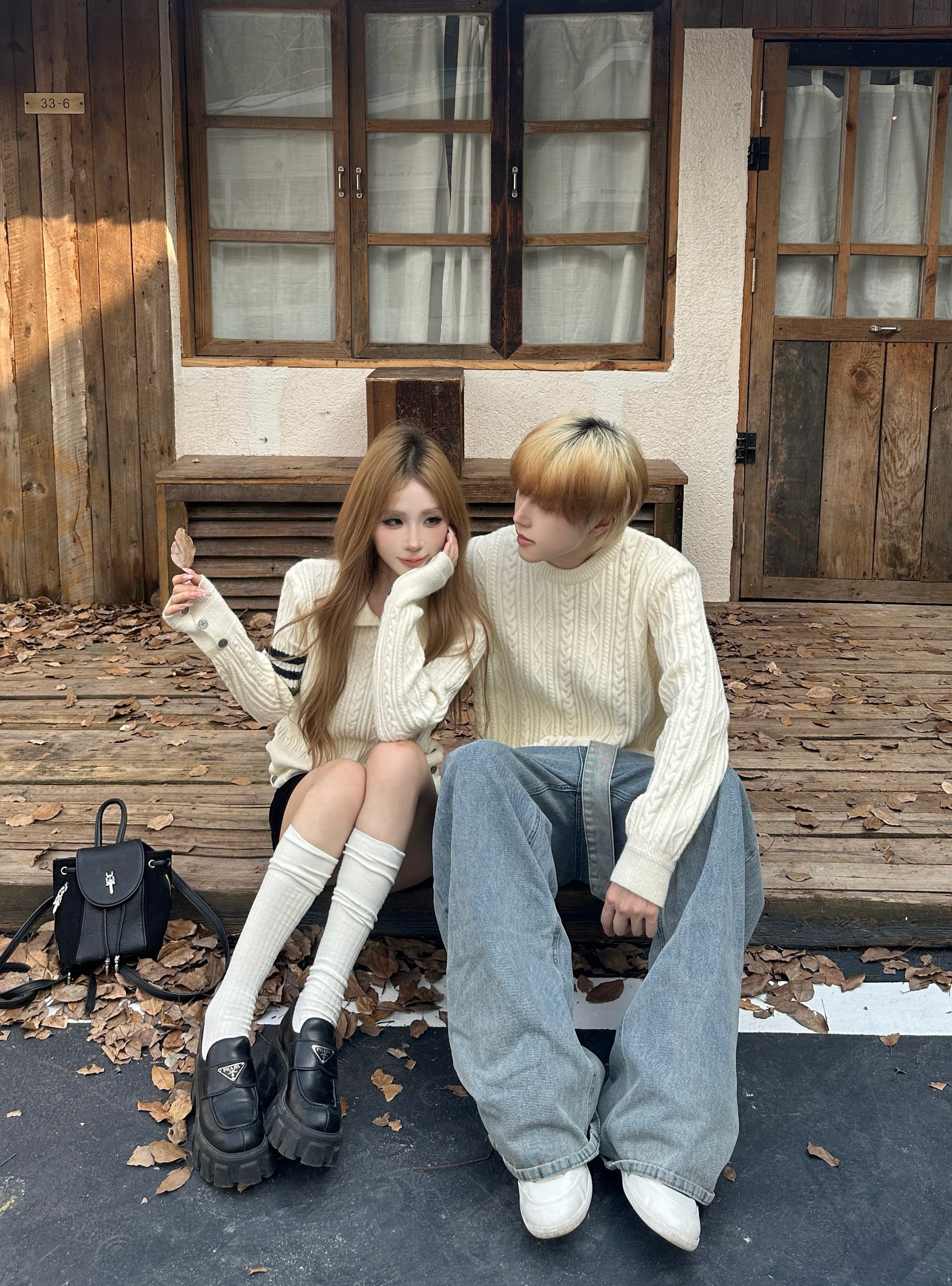 실사 커플룩 가을 겨울 의류 두꺼운 스웨터 풀오버 여성 니트 스웨터 남자 있음 선적 상세 이미지 7