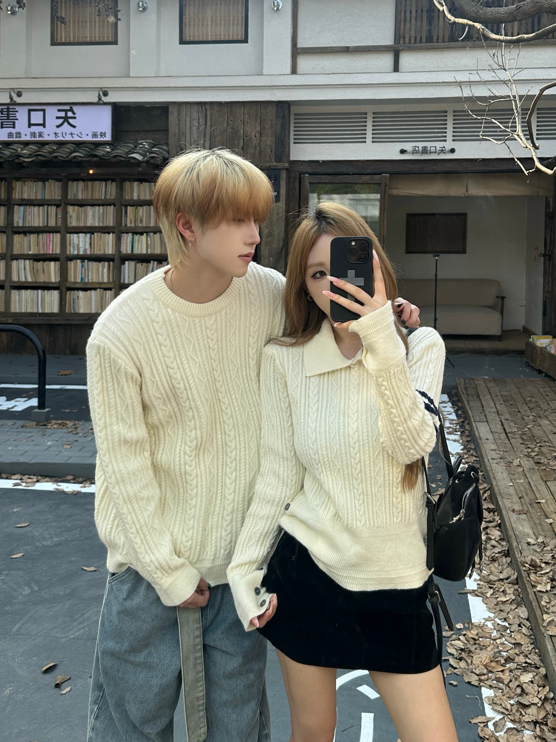 실사 커플룩 가을 겨울 의류 두꺼운 스웨터 풀오버 여성 니트 스웨터 남자 있음 선적 상세 이미지 8