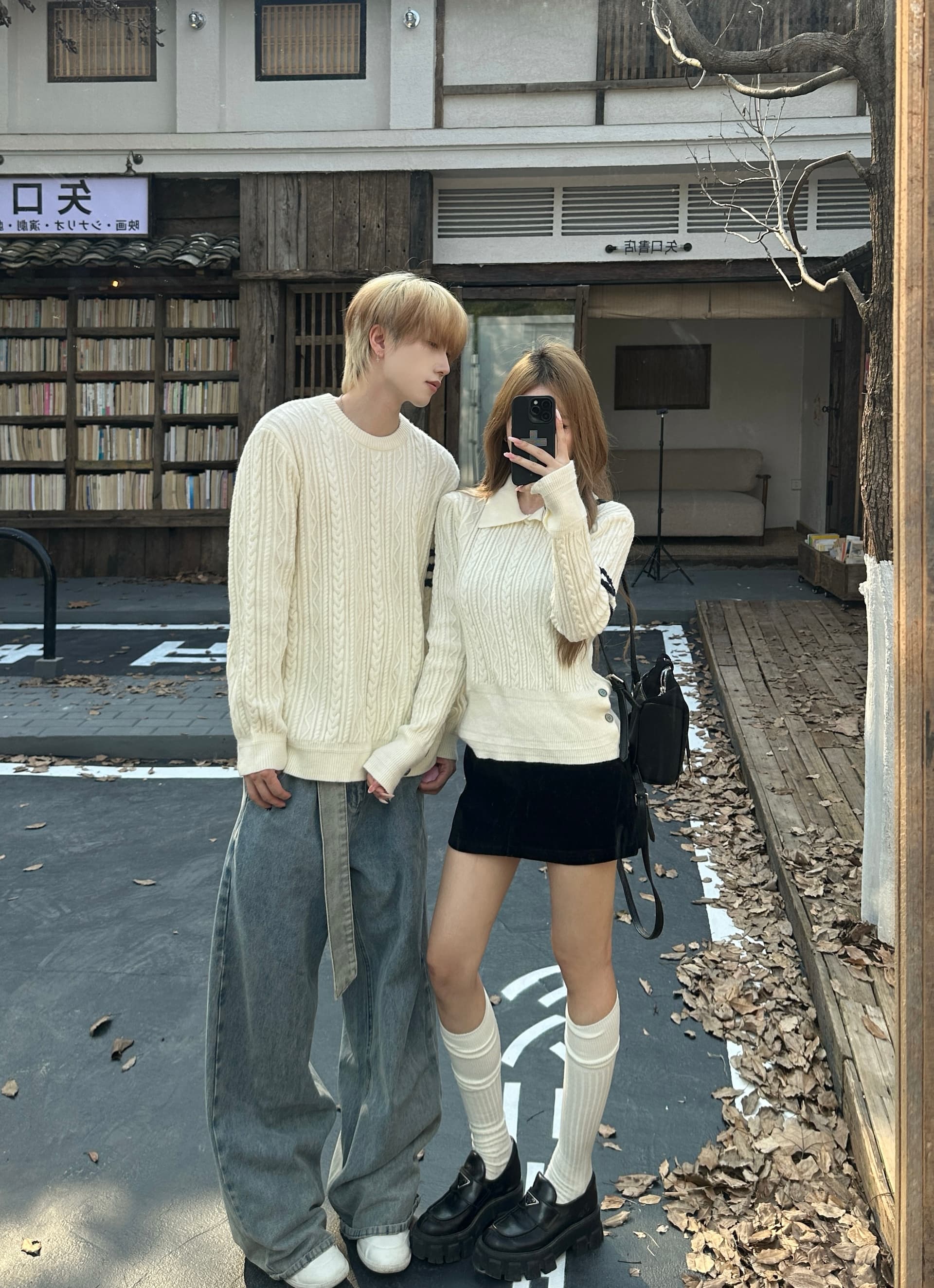 실사 커플룩 가을 겨울 의류 두꺼운 스웨터 풀오버 여성 니트 스웨터 남자 있음 선적 상세 이미지 9