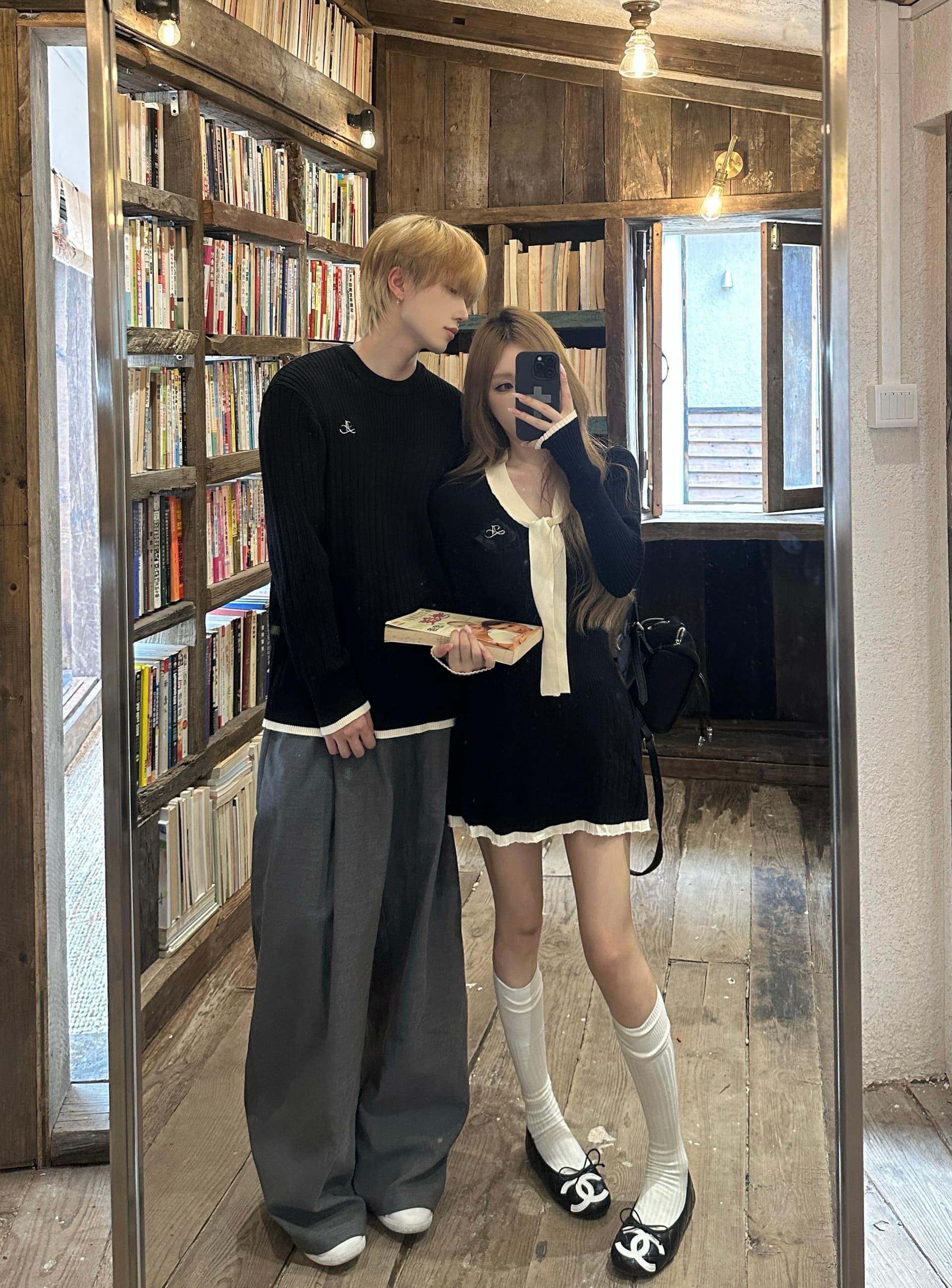실사 커플룩 가을 겨울 의류 두꺼운 스웨터 남자 풀오버 여성 니트 스웨터 치마 하나 치마 하나 의류 있음 선적 상세 이미지 5