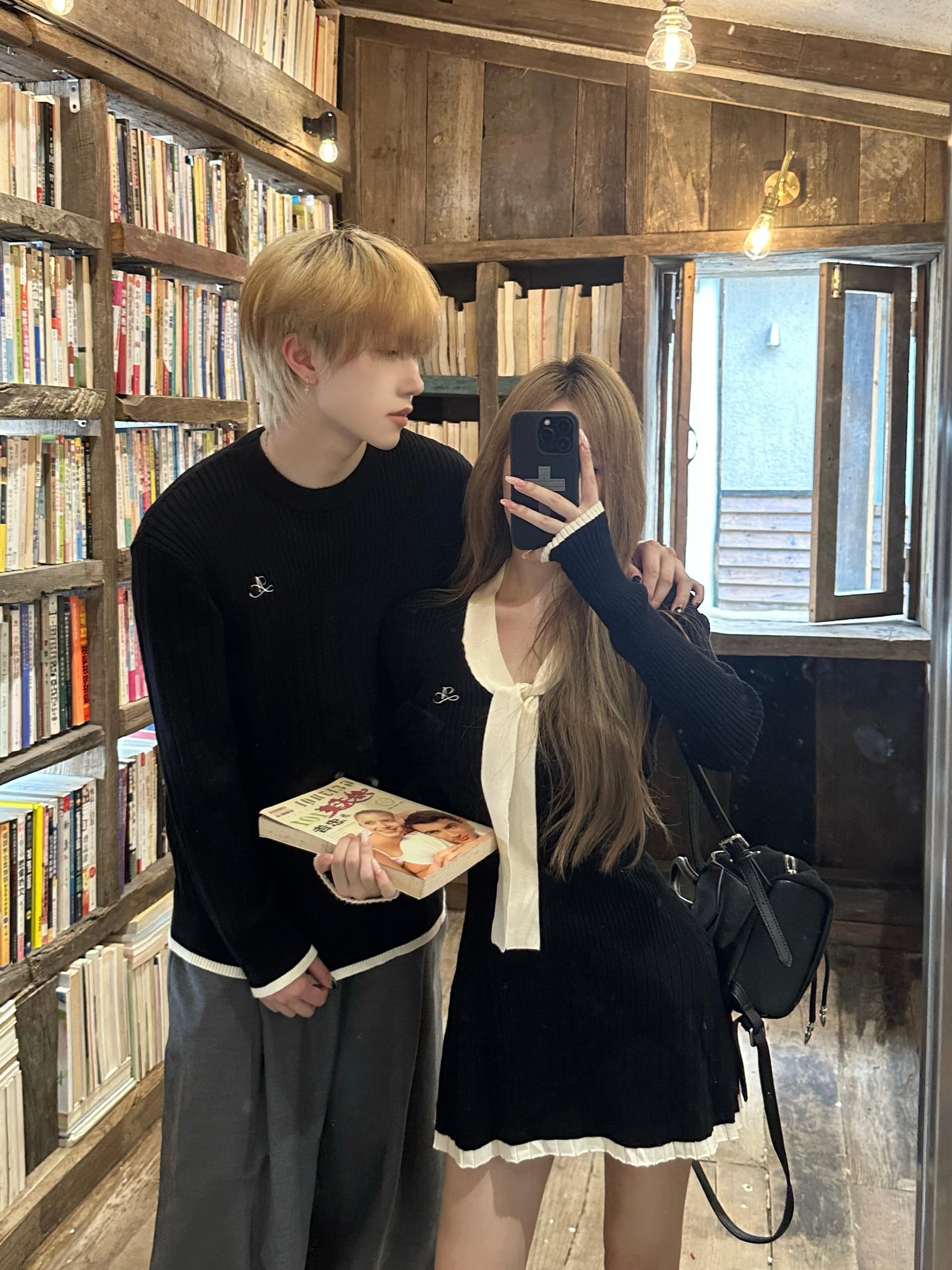 실사 커플룩 가을 겨울 의류 두꺼운 스웨터 남자 풀오버 여성 니트 스웨터 치마 하나 치마 하나 의류 있음 선적 상세 이미지 6