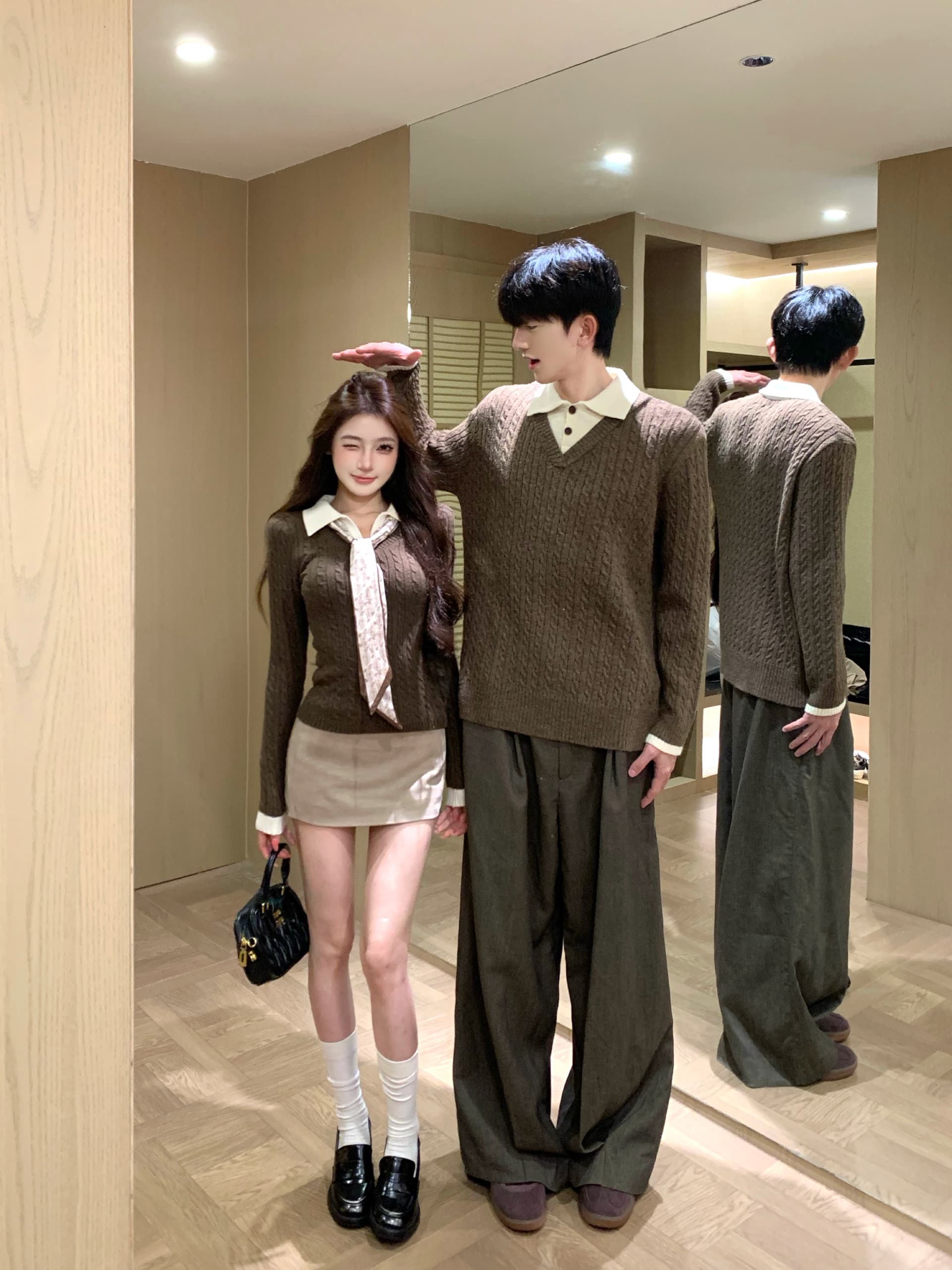 실사 커플룩 가을 겨울 의류 두꺼운 스웨터 풀오버 여성 니트 스웨터 남자 있음 선적 상세 이미지 3