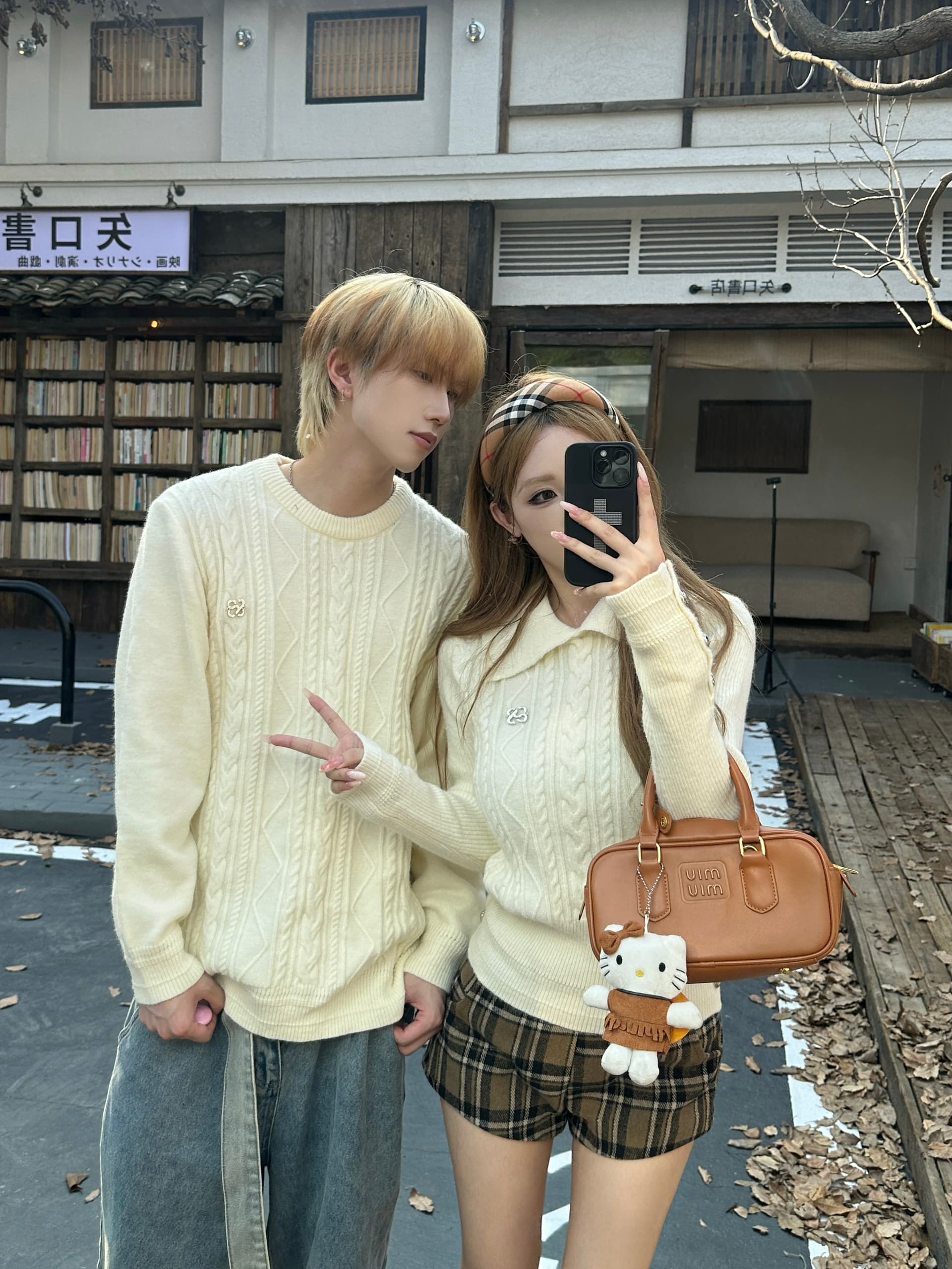 실사 커플룩 가을 겨울 의류 두꺼운 스웨터 풀오버 여성 니트 스웨터 남자 있음 선적 상세 이미지 5