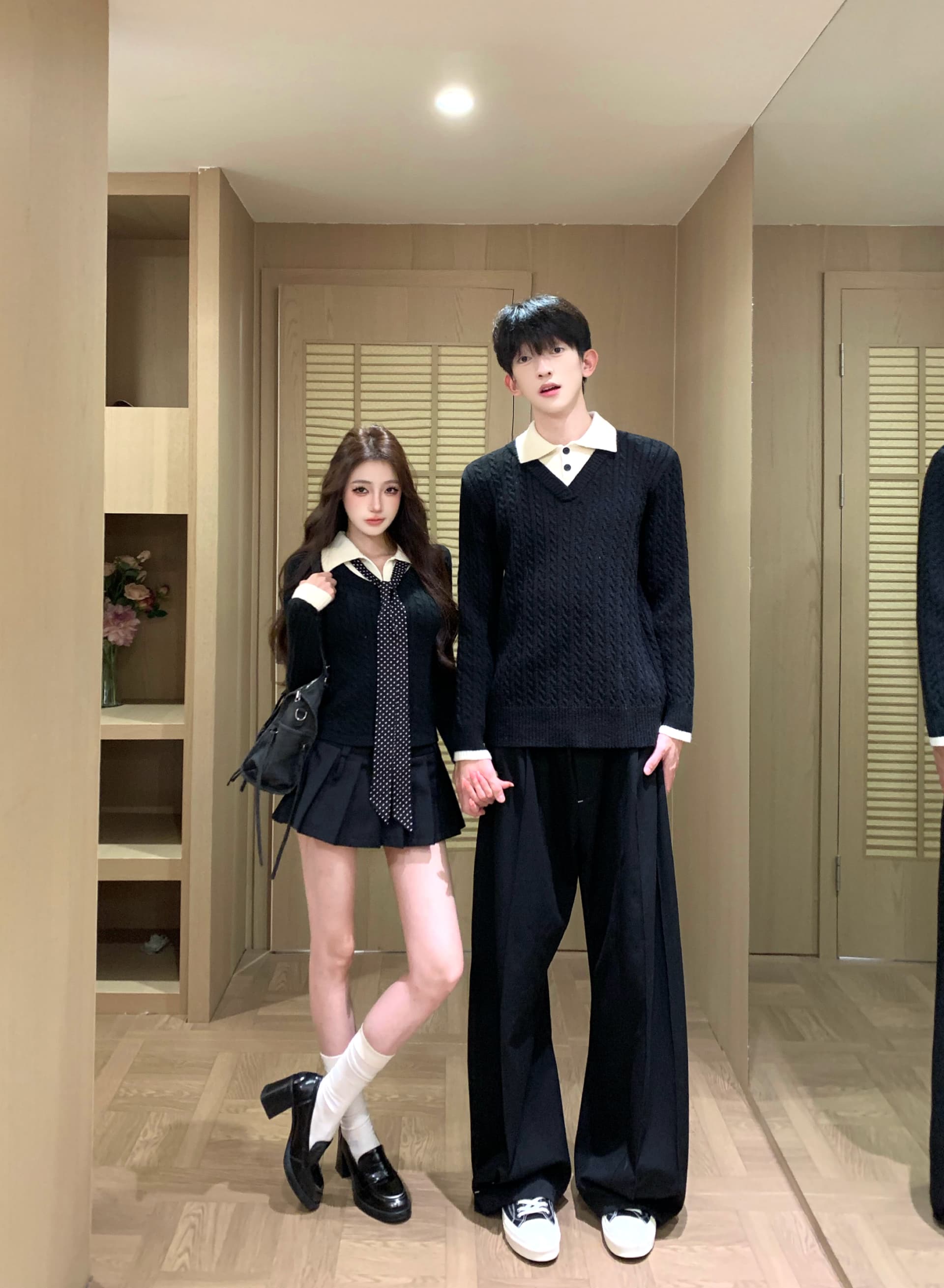 실사 커플룩 가을 겨울 의류 두꺼운 스웨터 풀오버 여성 니트 스웨터 남자 있음 선적 상세 이미지 5