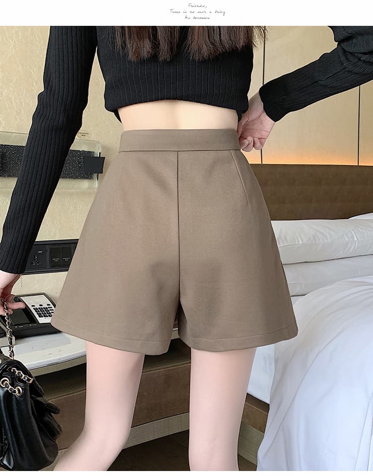 실사 짧은 머리 바지 플리츠 반신 스커트 여성 가을 겨울철 새로운 불규칙 슬림해 보이는 패션 A라인 스커트 부츠 팬츠 상세 이미지 23