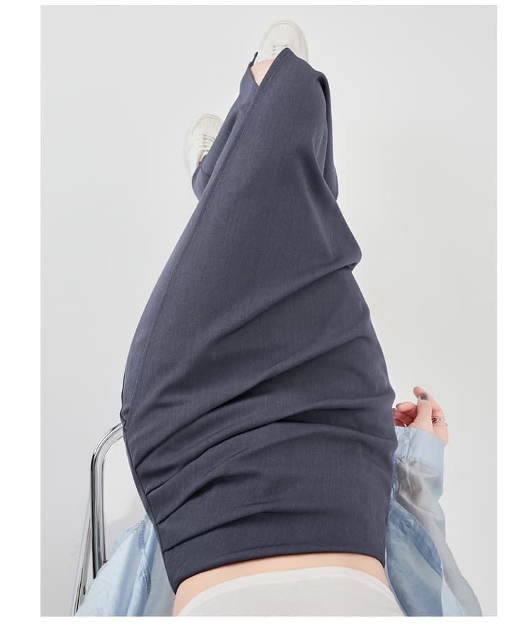 실사 불규칙 정장 원단 반신 스커트 여성 가을 A라인 스커트 주름 타이트 스커트 치마 중간 길이 스트레이트 치마 상세 이미지 22