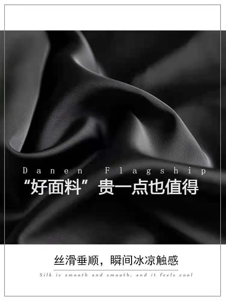 캐주얼 도루 가을 센스 아세트산 와이드 레그 팬츠 여름 하이웨이스트 긴 바지 벨트 보내기 다용도 새틴 루즈핏 슬림해 보이는 바지 아이들 상세 이미지 15