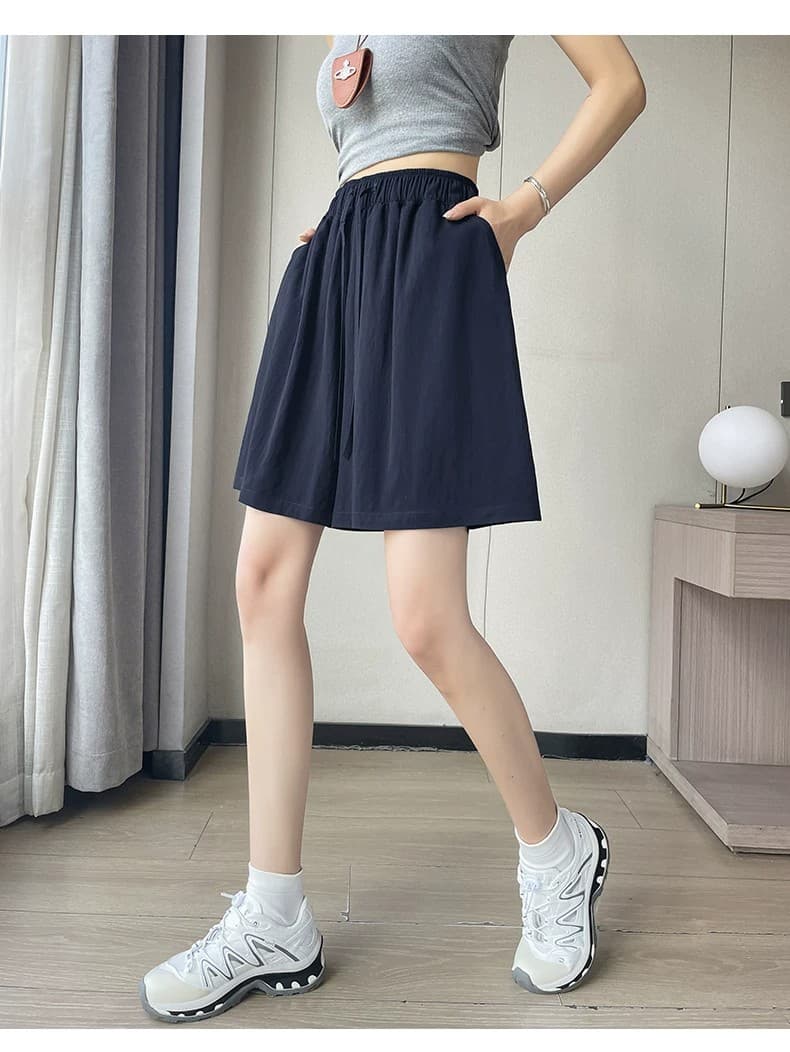 슈퍼 얇은 얼음 실크 야마모토 바지 여성 여름 차가운 느긋한 캐주얼 치마바지 얇은 스타일 루즈핏 슬림해 보이는 넓은 다리 오부 바지 상세 이미지 40