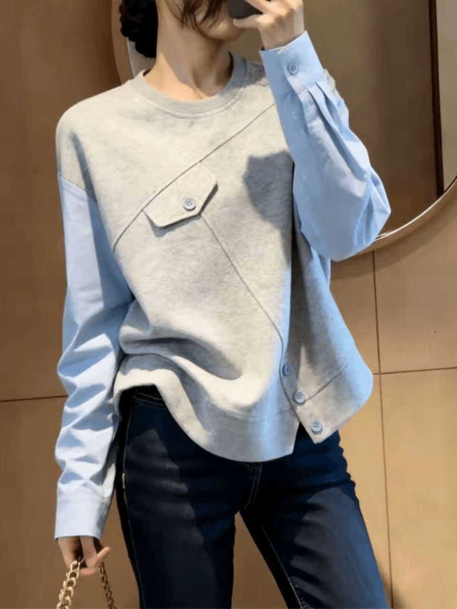 고유 한 아름다운 슈퍼 잘 생긴 맨위 여성 2026 년 봄 새로운 프랑스식 디자인 센스 작은 대중 패션 품격 긴팔