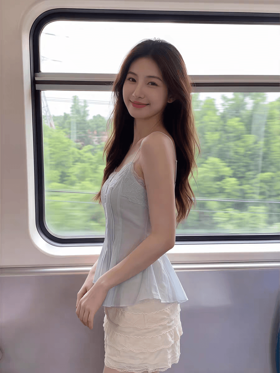 한 부서 순수한 디자인 센스 레이스 조각 캐미솔 주름 단추 몸매 가꾸기 슬림해 보이는 아름다운 맨위 상세 이미지 2