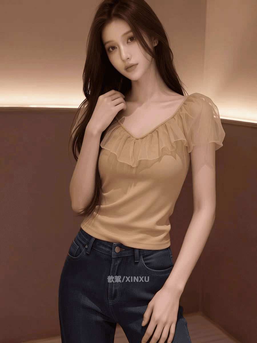 2026 여름 새로운 프랑스식 낭만주의 바람 프릴 칼라 거품 소매 맨위 여성 미니멀리즘 허리 수축 슬림해 보이는 연령 감소 작은 셔츠 이미지 3