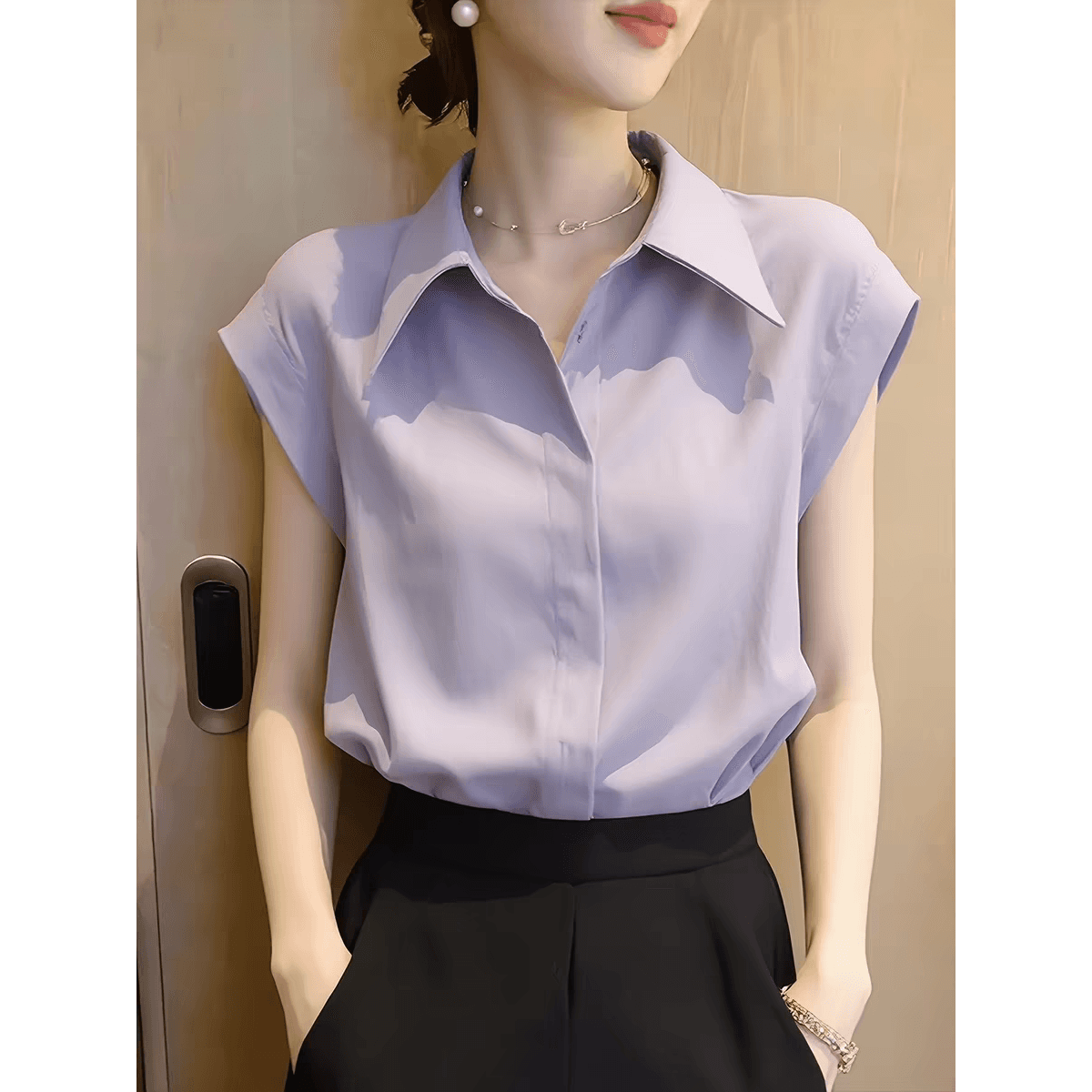프랑스식 빛 요리 한 바람 POLO 칼라 여성 셔츠 여름 2026 년 새로운 외국 가스 캐주얼 작은 셔츠 다용도 패션 셔츠 이미지 5