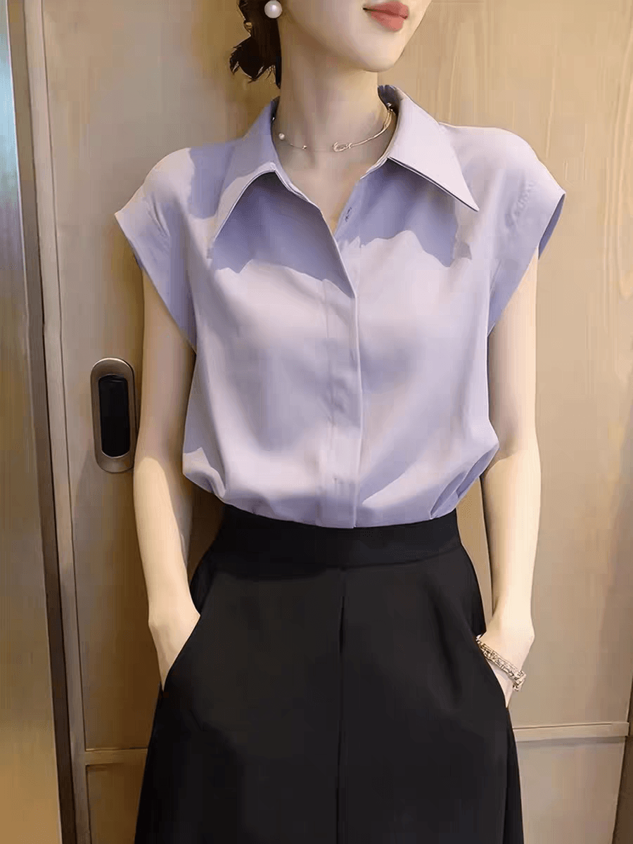 프랑스식 빛 요리 한 바람 POLO 칼라 여성 셔츠 여름 2026 년 새로운 외국 가스 캐주얼 작은 셔츠 다용도 패션 셔츠 상세 이미지 2