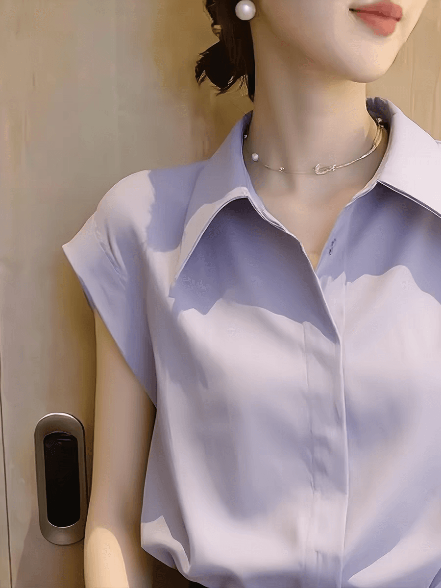 프랑스식 빛 요리 한 바람 POLO 칼라 여성 셔츠 여름 2026 년 새로운 외국 가스 캐주얼 작은 셔츠 다용도 패션 셔츠 상세 이미지 5