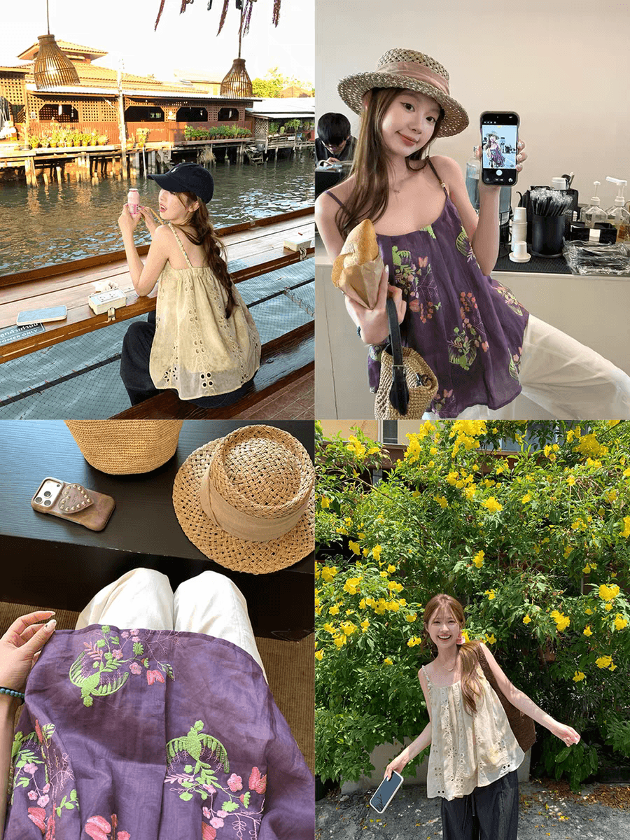 im ~까지 안개 염색 꽃 와일드 100 라미 자수 비즈 핀치 Pleat 한 마디 슬립 맨위 상세 이미지 1
