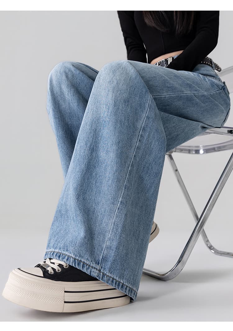 실사 루즈핏 바닥 청소 바지 여성 2026 년 봄 여름 핫걸 바람 하이웨이스트 레트로 디스플레이 높음 슬림해 보이는 패션 와이드 레그 팬츠 상세 이미지 18