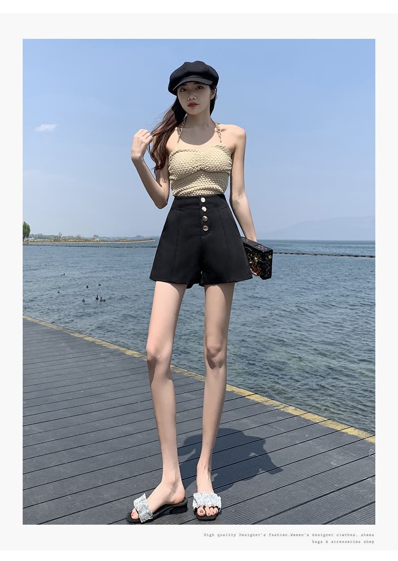 실사 하이웨이스트 한 마디 정장 반바지 여성 2026 여름 한국 스타일 캐주얼 루즈핏 다용도 슬림해 보이는 할란 넓은 다리 핫 바지 상세 이미지 42