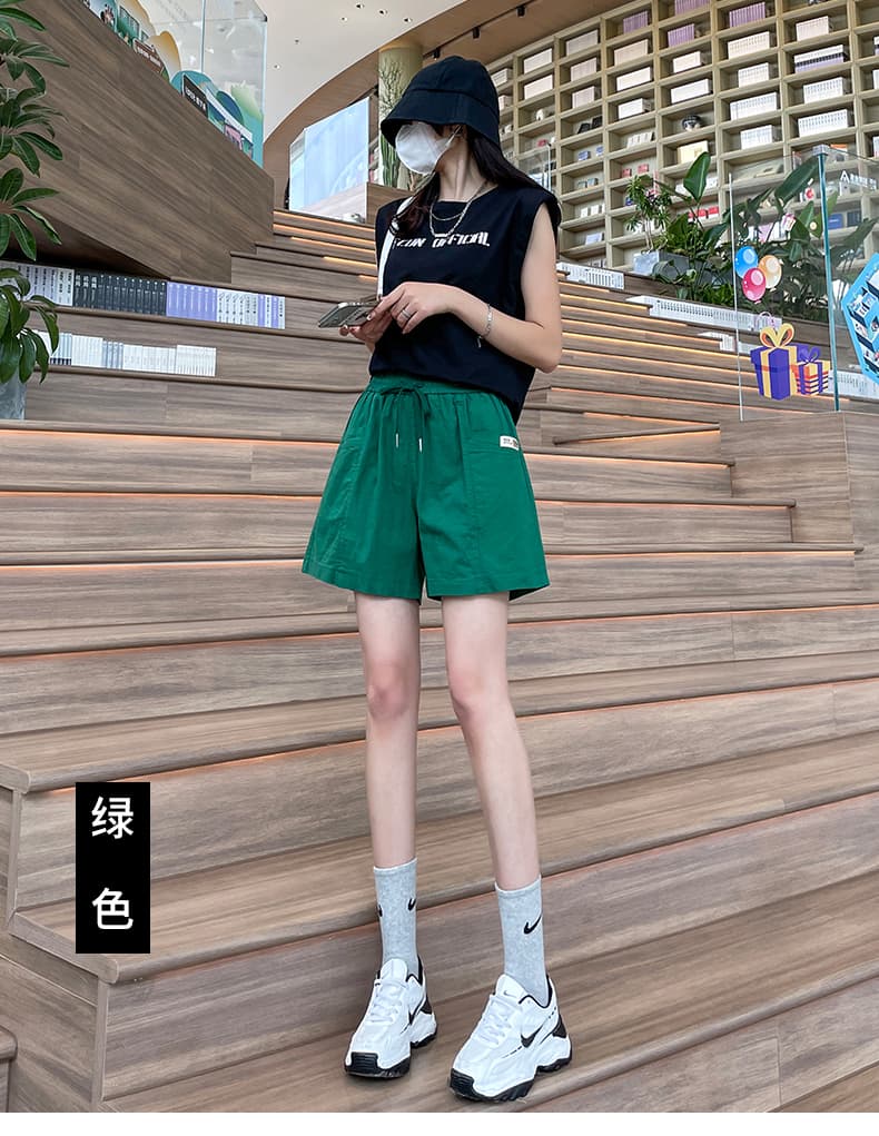 실사 면 린넨 넓은 다리가 짧다. 바지 여성 2026 여름 한국 스타일 캐주얼 루즈핏 허리 다용도 얇고 가벼운 통기성 슬림해 보이는 핫 바지 상세 이미지 26