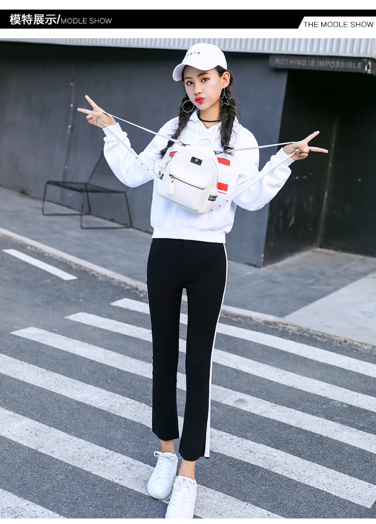 실사 검정색 루즈핏 좁은 섹션 조거 바지 여성 2026 봄 여름 슬림해 보이는 운동 바지 스트레이트 캐주얼 다용도 긴 바지 상세 이미지 12