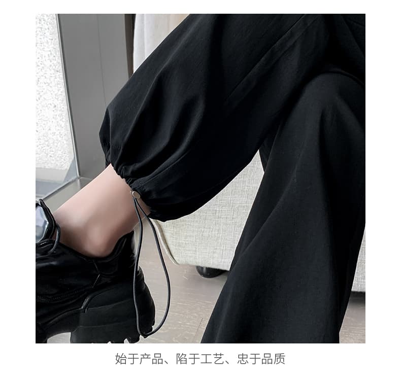실사 레트로 아메리칸 캐주얼 바지 여성 2026 봄 여름 워크웨어 기타 주머니 디자인 좁은 섹션 조거 펌프 로프 와이드 레그 팬츠 상세 이미지 39