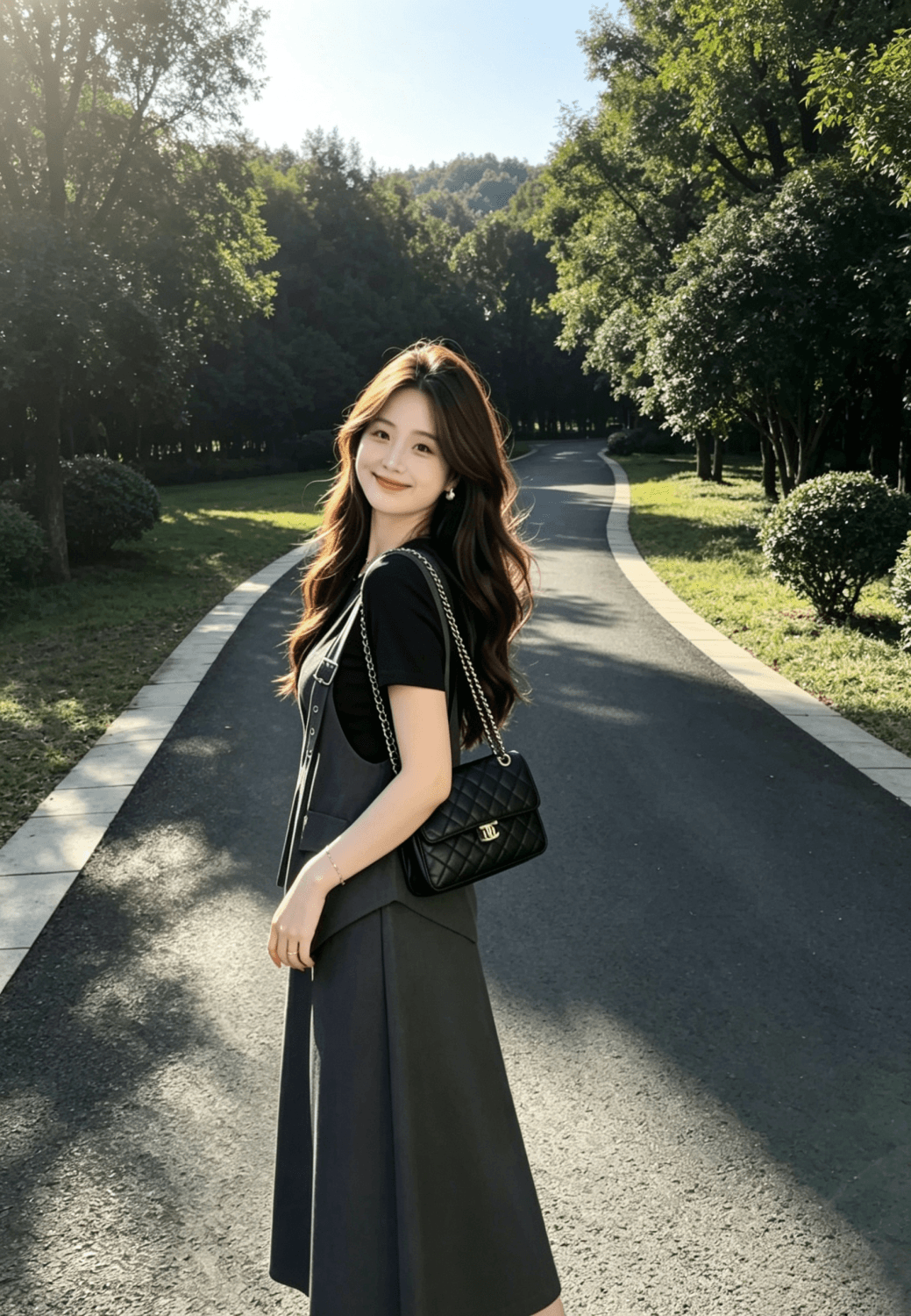 실사 여름 마이크로 지방 빅 사이즈 슬림해 보이는 페이크 레이어드 디자인 센스 드레스 품격 미니 스커트 롱 스커트 상세 이미지 3