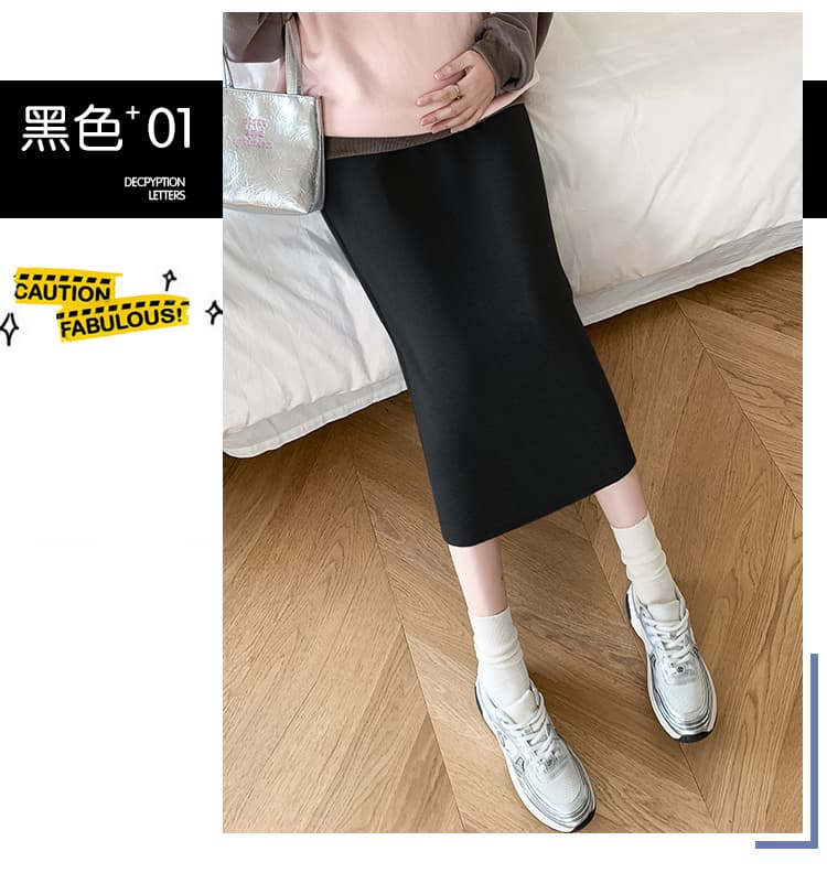 임산부 반신 스커트 봄 가을 캐주얼 도루 센스 다용도 스트레이트 웨이 치마 복부 지지 루즈핏 패션 중간 길이 반 스커트 상세 이미지 8