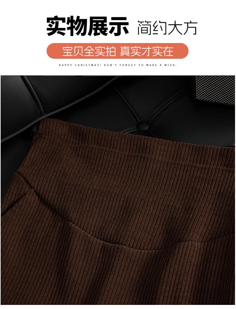 임산부 봄 가을 새로운 니트 패션 A라인 스커트 임산부 복부 지지 치마 단색 다용도 캐주얼 일상 여행 치마 상세 이미지 9