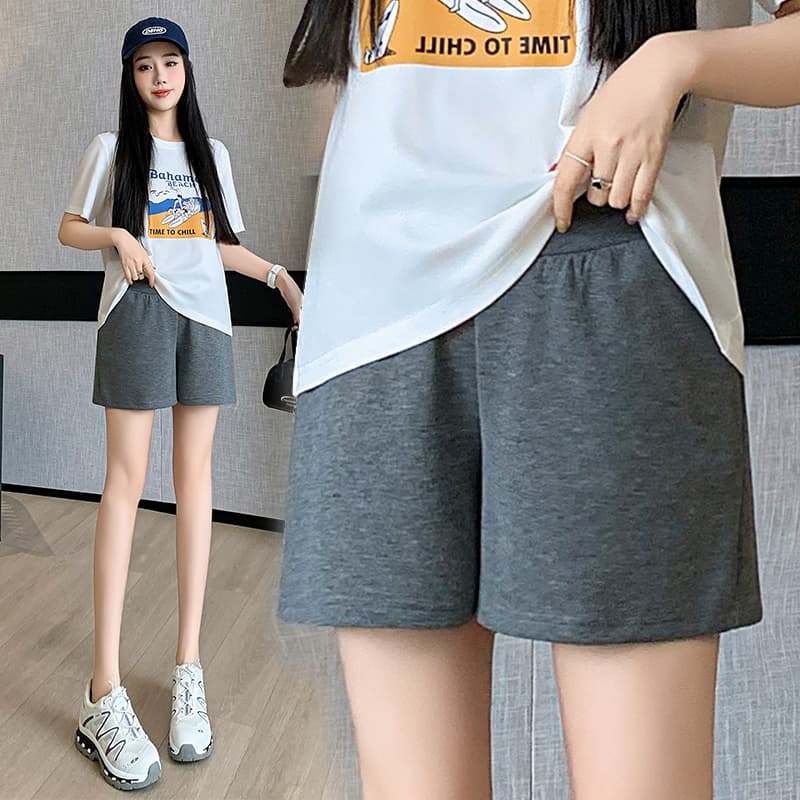 3xl 임산부 얇은 스타일 반바지 스페이스 코튼 여름 캐주얼 바지 루즈핏 와이드 레그 팬츠 임산부 바지 패션 레깅스 이미지 3