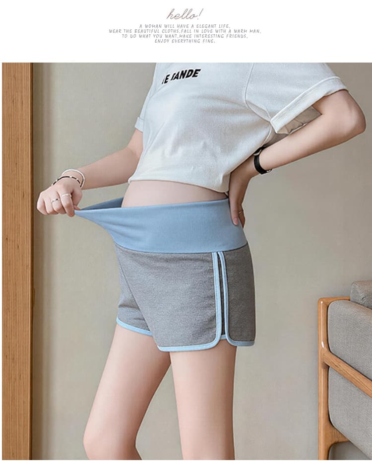 임산부 측면 배색 핫걸 반바지 여성 여름 2026 새로운 하이웨이스트 한 마디 루즈핏 외출용 캐주얼 운동 핫 바지 상세 이미지 30