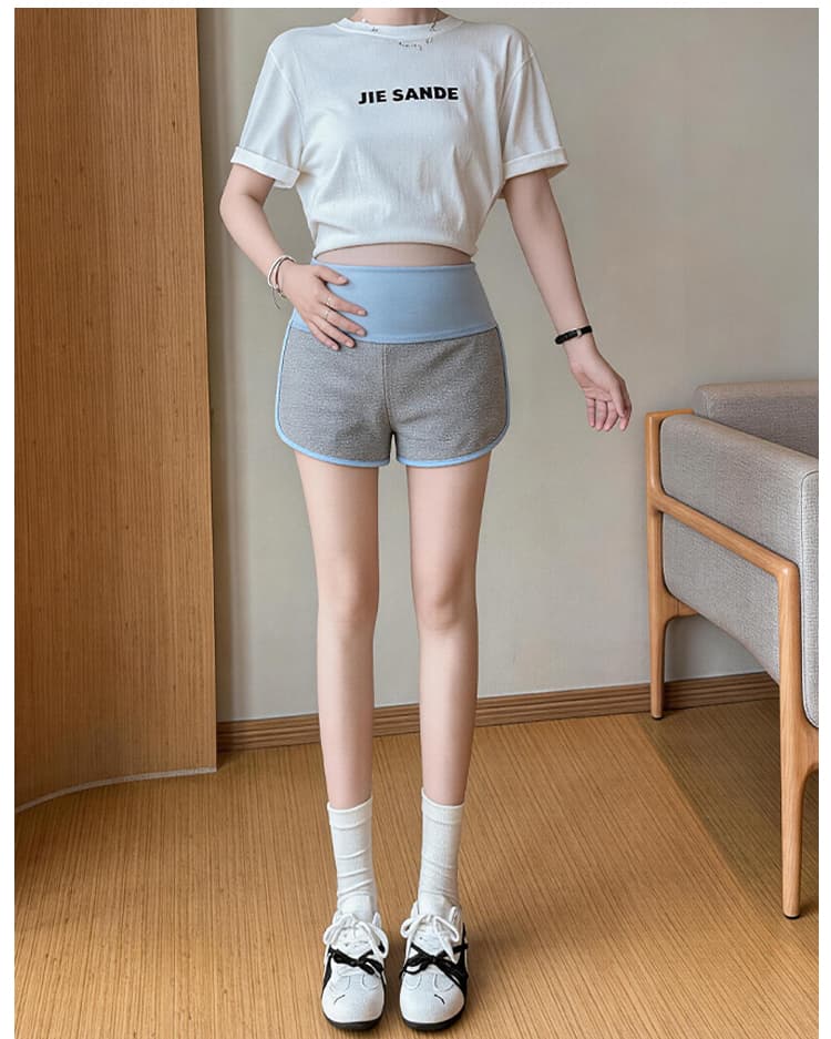 임산부 측면 배색 핫걸 반바지 여성 여름 2026 새로운 하이웨이스트 한 마디 루즈핏 외출용 캐주얼 운동 핫 바지 상세 이미지 33