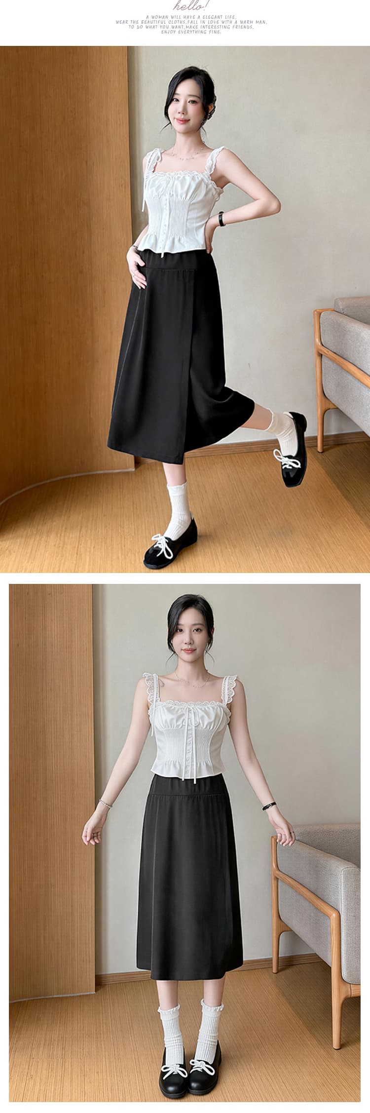 임산부 치마바지 디자인 센스 7부 바지 여성 여름 2026 새로운 하이웨이스트 복부 지지 슬림해 보이는 다용도 스트레이트 바지 상세 이미지 15