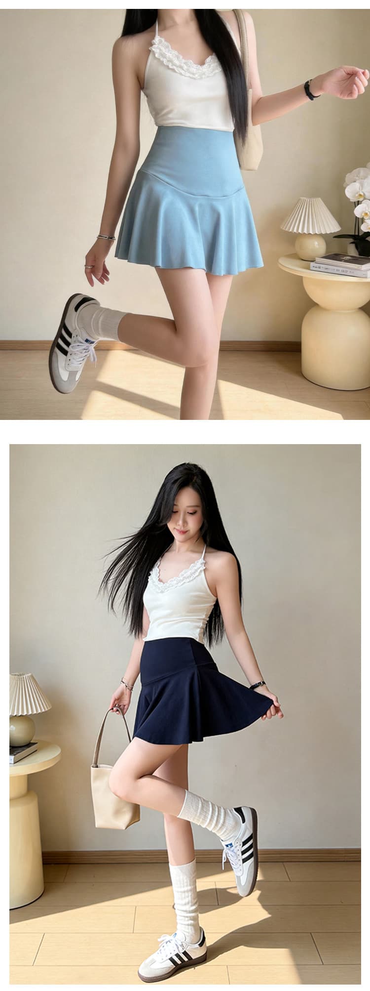 임산부 순면 복부 지지 치마 여름 드레스 얇은 스타일 한 마디 노출 방지 미니 스커트 여름 테니스 미니 스커트 임산부 반신 스커트 상세 이미지 13