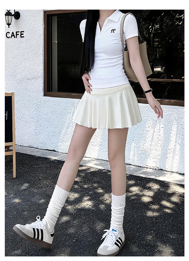 임산부 순면 복부 지지 치마 여름 드레스 얇은 스타일 한 마디 노출 방지 미니 스커트 여름 테니스 미니 스커트 임산부 반신 스커트 상세 이미지 12
