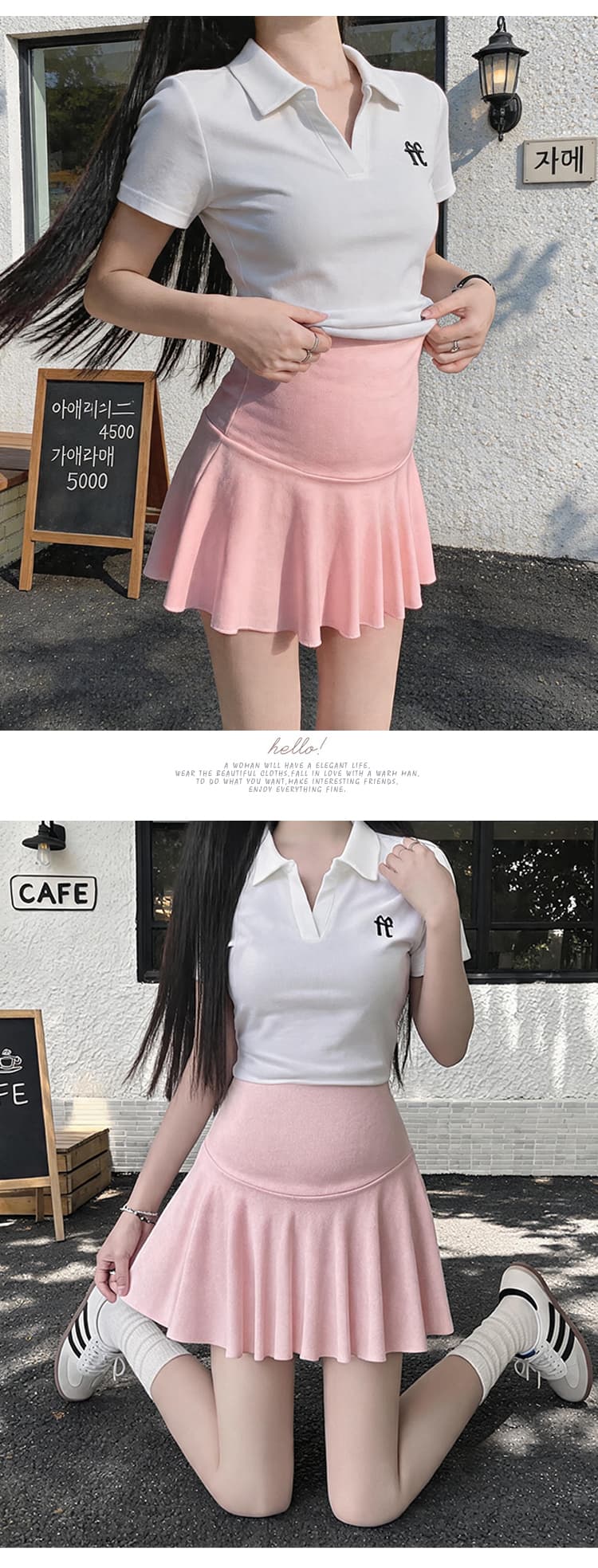 임산부 순면 복부 지지 치마 여름 드레스 얇은 스타일 한 마디 노출 방지 미니 스커트 여름 테니스 미니 스커트 임산부 반신 스커트 상세 이미지 25