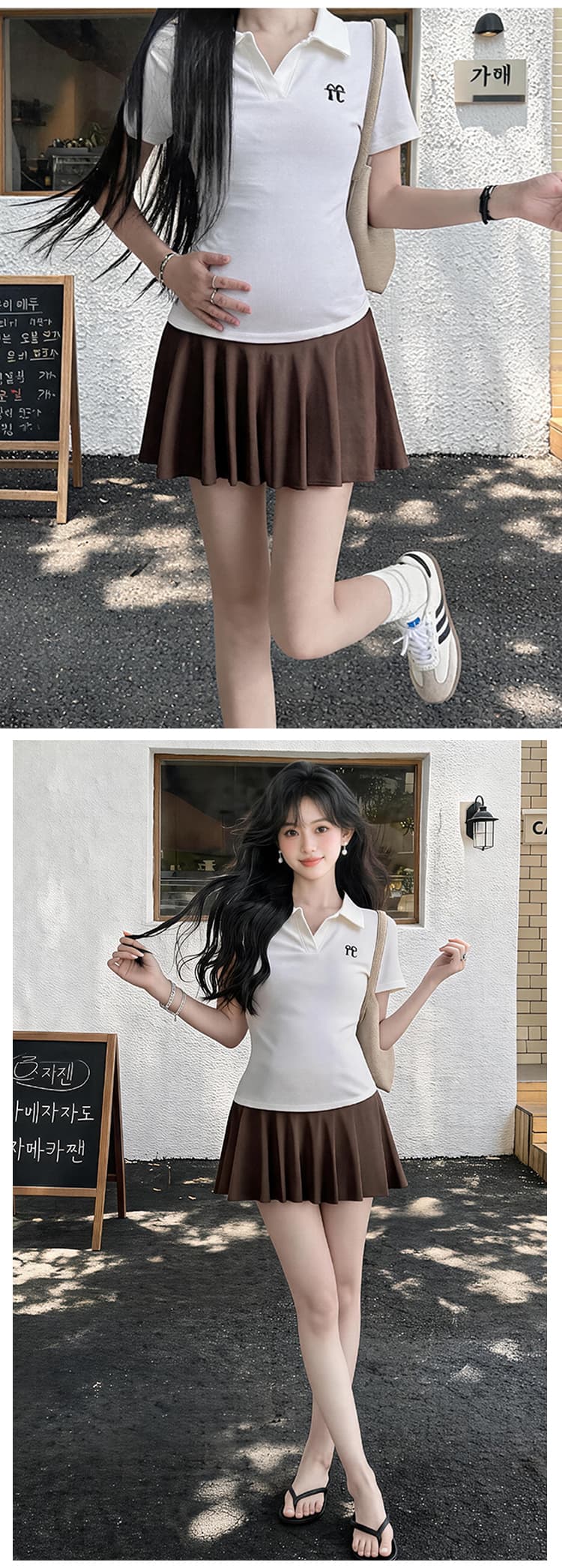 임산부 순면 복부 지지 치마 여름 드레스 얇은 스타일 한 마디 노출 방지 미니 스커트 여름 테니스 미니 스커트 임산부 반신 스커트 상세 이미지 26