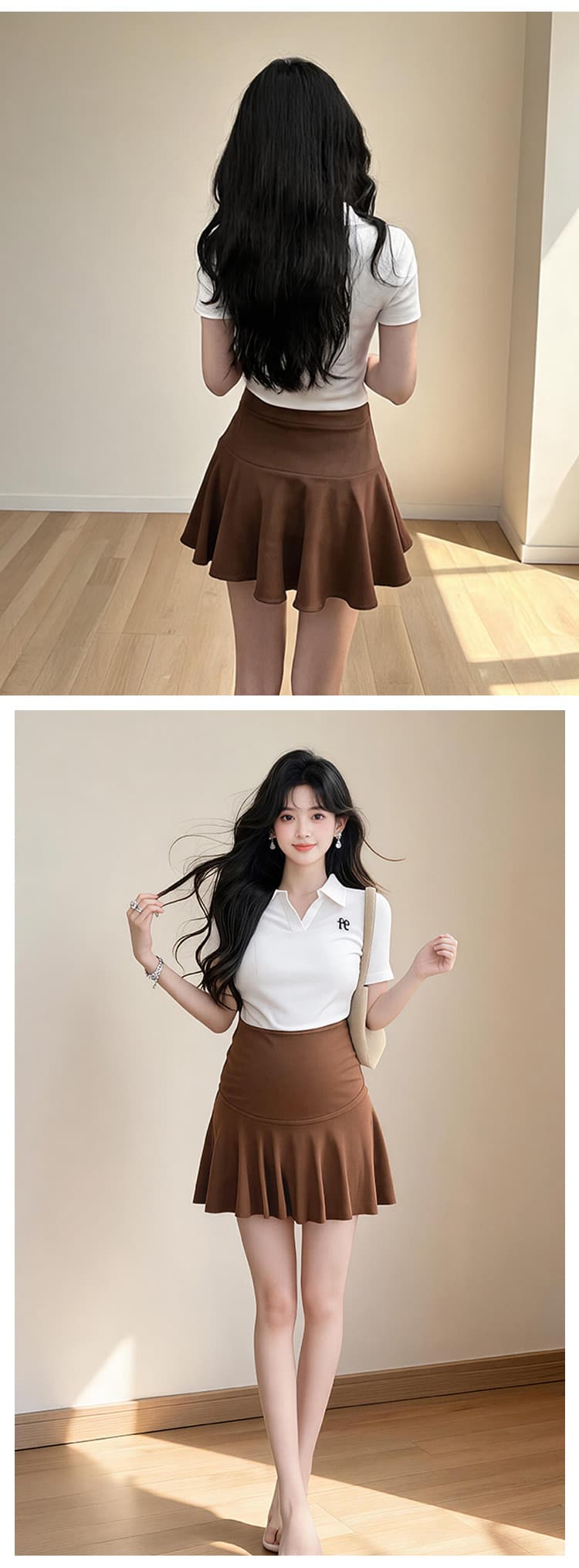임산부 순면 복부 지지 치마 여름 드레스 얇은 스타일 한 마디 노출 방지 미니 스커트 여름 테니스 미니 스커트 임산부 반신 스커트 상세 이미지 8