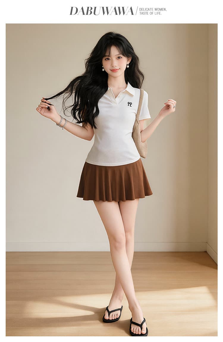 임산부 순면 복부 지지 치마 여름 드레스 얇은 스타일 한 마디 노출 방지 미니 스커트 여름 테니스 미니 스커트 임산부 반신 스커트 상세 이미지 10