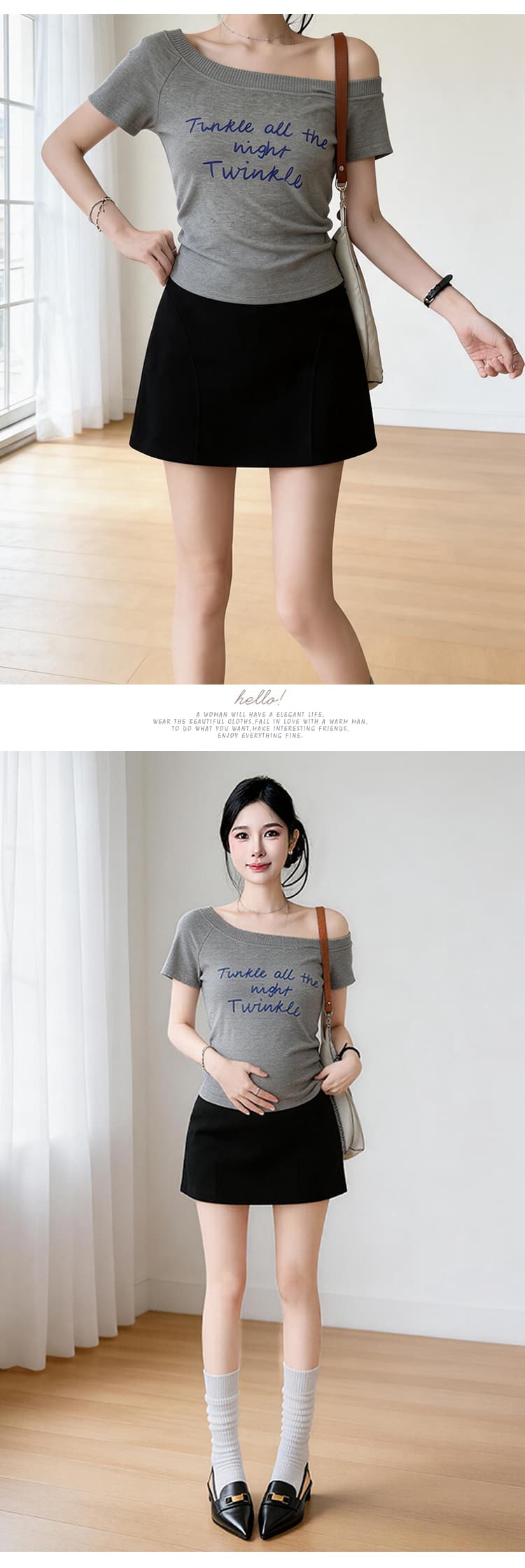 임산부 노출 방지 치마 회색 운동 반신 스커트 핫걸 캐주얼 회색 미니 스커트 한 마디 타이트 스커트 여성 여름 상세 이미지 10