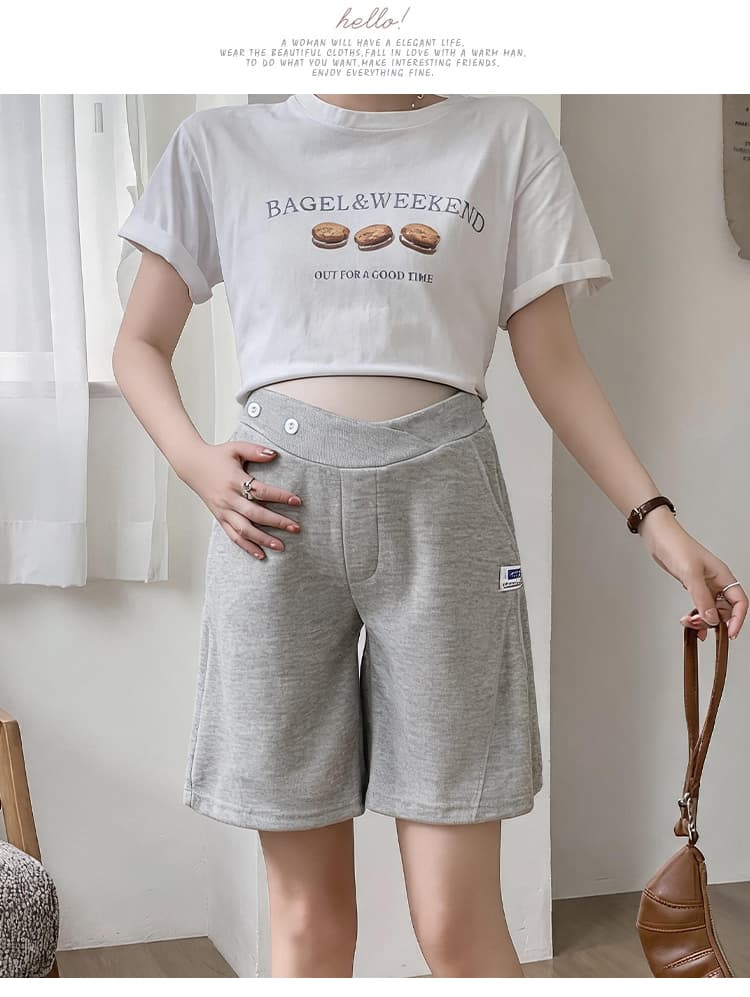 임산부 반바지 여름 얇은 스타일 외출용 복부 지지 패션 루즈핏 캐주얼 만나는 바지 중후반 출산 착용 여름 드레스 상세 이미지 8