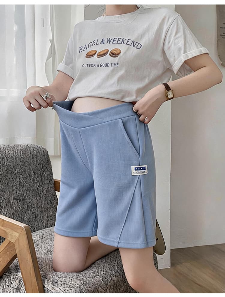 임산부 반바지 여름 얇은 스타일 외출용 복부 지지 패션 루즈핏 캐주얼 만나는 바지 중후반 출산 착용 여름 드레스 상세 이미지 12